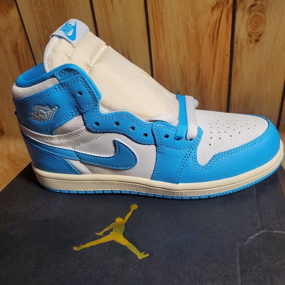 Kids Sz 3Y Air Jordan 1 Retro High OG (PS) Dk Powder Blue - Picture 6 of 11